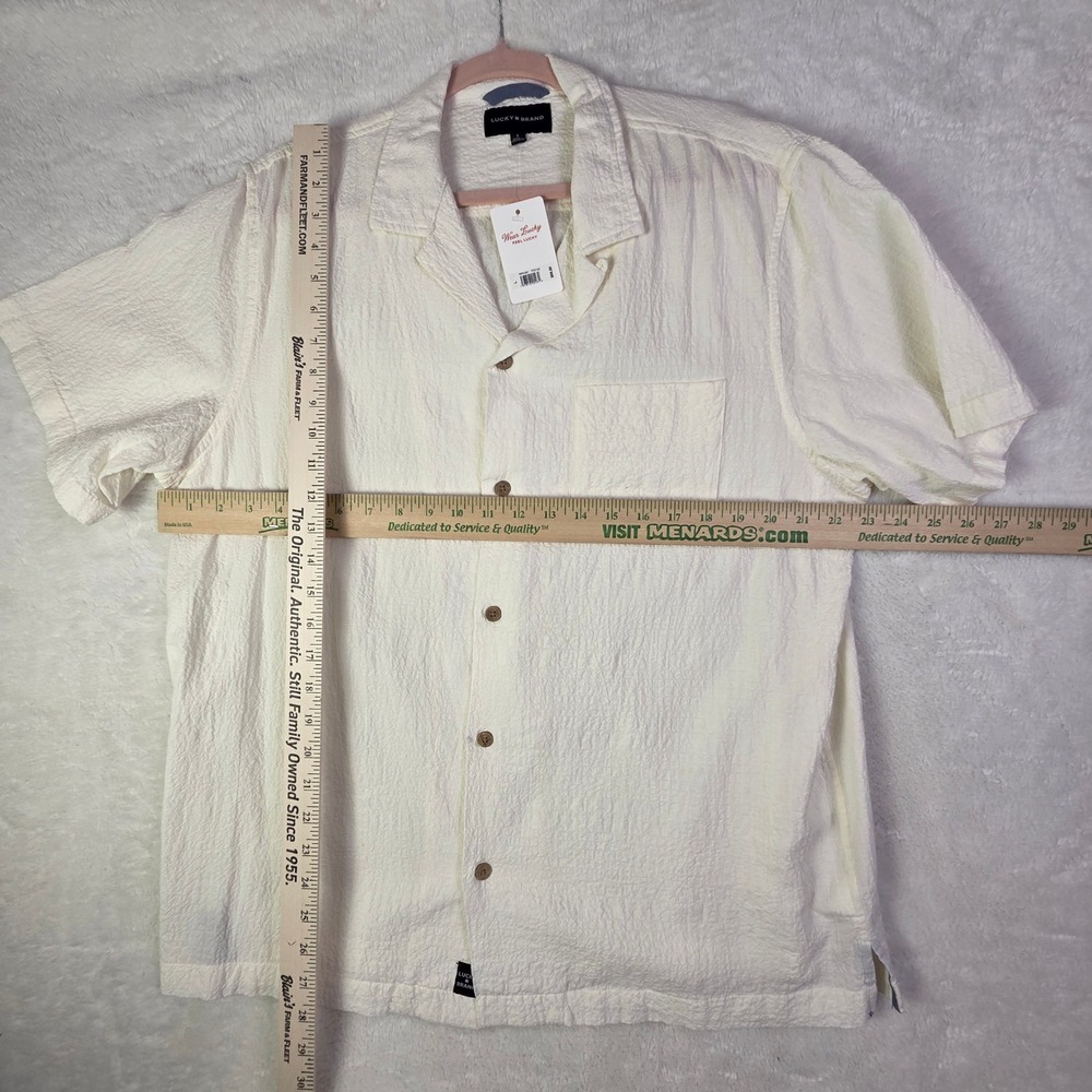 Panama Jack Men's 100% Linen Short Sleeve Button Down Shirt Tan Casual Large L‎ - Picture 7 of 11